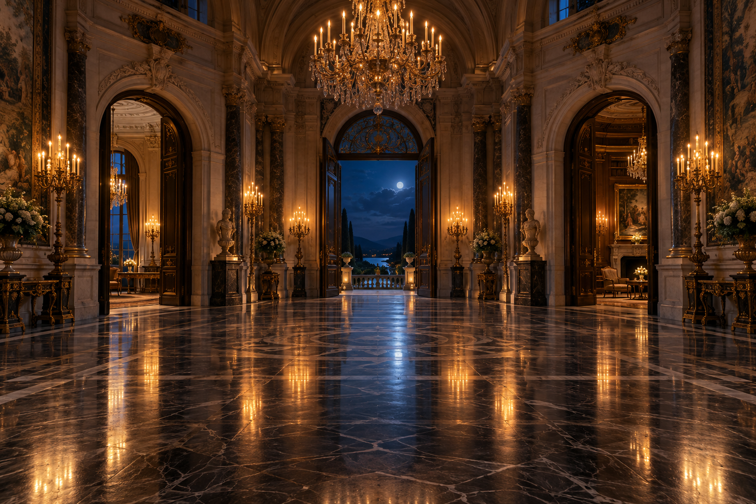 Grand hall d’un château à la française